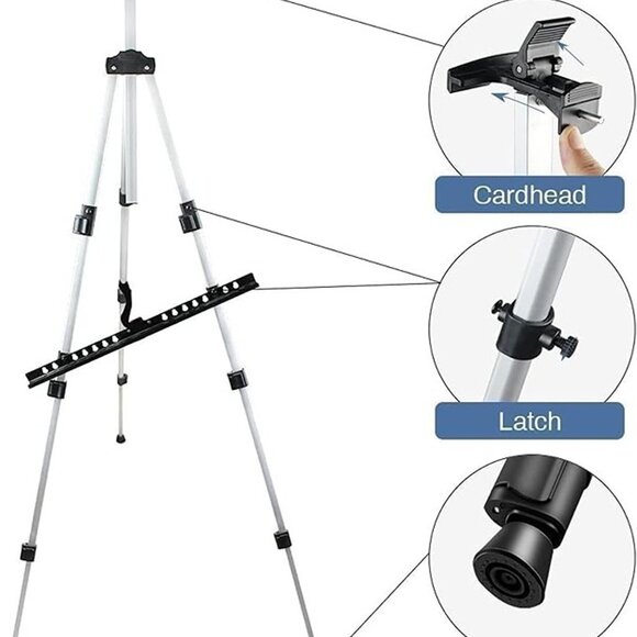 NEW Art Painting Artist Easel Stand, Display Sign Aluminum Metal Tripod - Picture 7 of 8